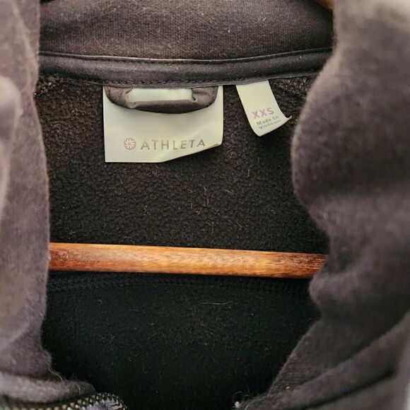 Athleta Stronger Hoodie Womens XXS Girls 12 Jacket Athletic Full Zip Black Activ - Picture 4 of 4